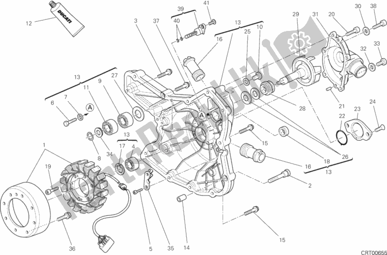 All parts for the Generator Cover of the Ducati Hypermotard Hyperstrada Brasil 821 2014